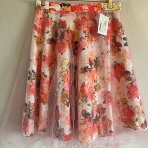 Shabby Apple Morgan Pink Floral A-Line Skirt NWT size 10